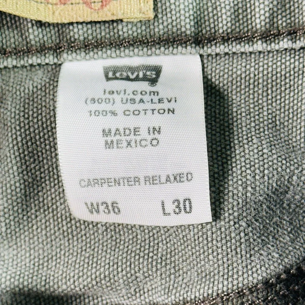 Levis 550 Canvas Jeans Men Fit 36x30 Green Carpenter Relaxed Tapered Vintage Y2K